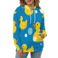 thumbnail image 4 of Bunch of Rubber Ducks Men's Women Vintage 3D Hooded Sweatshirt - All-Season Loose Fit Streetwear, 4 of 6