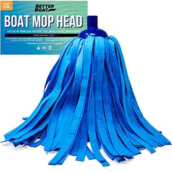 Better Boat Synthetic Chamois Mop Head, Super Absorbent Marine Deck Cleaner