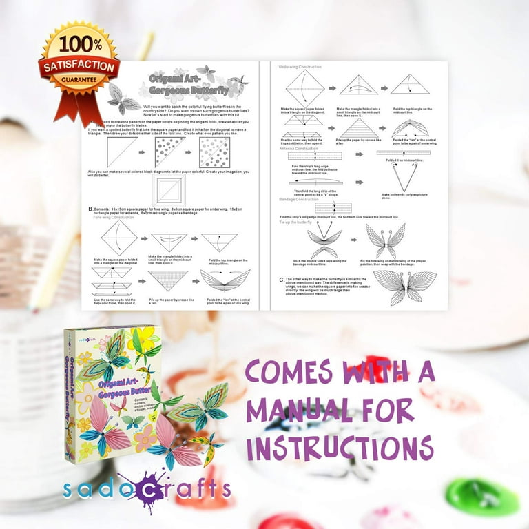 SadoCrafts Gorgeous Butterfly Origami Paper - Fun, Interactive