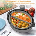 thumbnail image 4 of 3Pcs Slow Cooker Divider Liner fit 6 QT Pot Reusable Slow Cooker Divider Insert Leakproof Heat Resistant Cooker Liner Insert for Kitchen 11.8×8.5×5.1in, 4 of 8