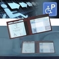 thumbnail image 4 of Brown-Disabled Badge Holder and Timer, Pu Leather ID Badge Holder, Badge Holder Protector, Handicapped Badge Holder Protector with Hologram, 4 of 5