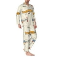 thumbnail image 2 of Lsque Striped Vintage Planes Pattern Long Sleeve Pajama Set for Men - Soft 2-Piece Sleepwear and Loungewear Set with Pockets, Comfy Nightwear-X-Large, 2 of 7