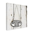 thumbnail image 2 of Trademark Fine Art 'Beware Of The Dog Sign On Antique Door' Canvas Art by Tom Quartermaine, 2 of 3