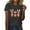 Black, variant on Womens Easter Tops 2025 Summer Fashion Print Short-Sleeved Blouse with Round Neck and Fun Design