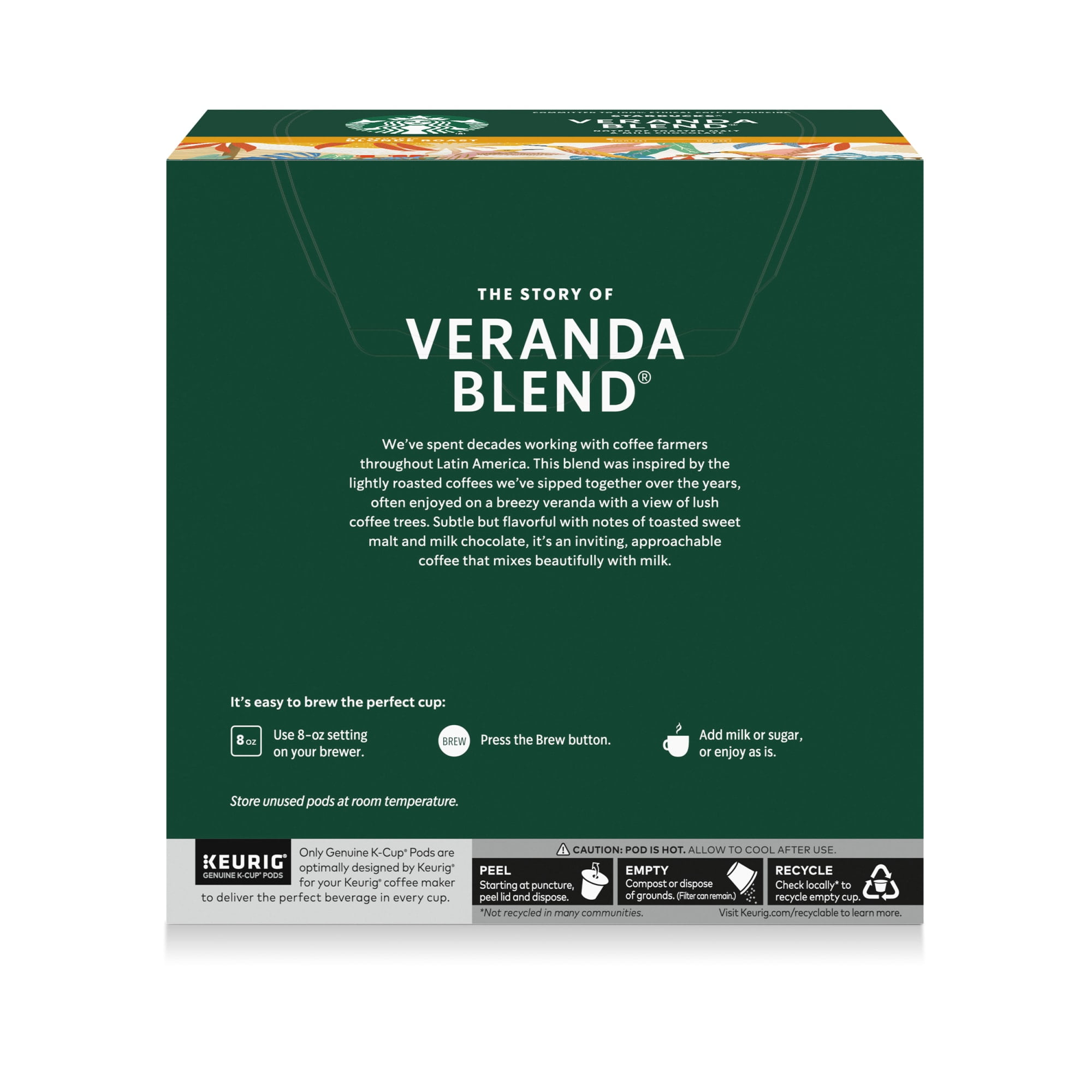 Starbucks Veranda Blend, Hot or Iced Coffee, Blonde Roast K-Cup Coffee Pods, 32 Count​