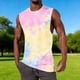 thumbnail image 1 of Ceisia Men's Slim Fit Crew Neck Tie-Dye Sleeveless Tank Top for Casual Sports Yellow XL Gifts, 1 of 5