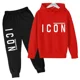 thumbnail image 5 of Conjuntos de ropa de moda para niños y niñas de 2 a 13 años, sudadera con capucha y pantalones de manga larga con estampado de letras, informal, para primavera y otoño, 5 of 5