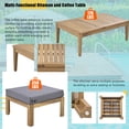 thumbnail image 5 of Sesslife 6 Wood Sectional Outdoor Conversation Sets with Sofa and Table, Natural/Light Gray, 5 of 9