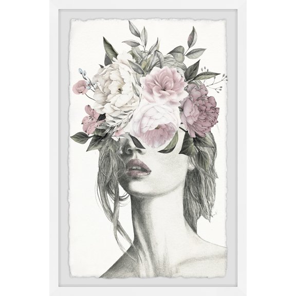 Marmont Hill Smokey Flower Crown Framed Wall Art, 16.00" x 1.50"