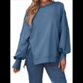 thumbnail image 3 of Sudaderas de Gran Tamaño para Mujer, Sudaderas con Capucha, Camisetas de Cuello Redondo, Conjuntos de Otoño, Ropa de Invierno Y2K para Adolescentes Azul M, 3 of 7