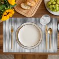 thumbnail image 4 of Grey Placemats Set of 4, Modern Abstract Art Ombre Striped Placemats for Dining Table, Place Mats for Kitchen Tabletop, Waterproof Wipeable Dining Table Mats Set, 4 of 9