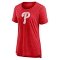 thumbnail image 2 of Women's Red Philadelphia Phillies Weathered Official Logo Tri-Blend T-Shirt, 2 of 3