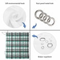 thumbnail image 5 of Teal Black Plaid Waterproof Fabric Shower Curtain,Farmhouse Teal Black Checkered Waterproof Fabric Shower Curtain for Bathroom Curtains Bathtubs Hotel Shower Curtains with 12 Hooks Standard 66x72, 5 of 8
