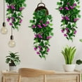 thumbnail image 5 of VGFVFSKGA Artificial Eucalyptus Hanging Vine, Artificial Hanging Plants Fern Vine, Faux Silk Violet, Fake Hanging Plants with Flowers for indoor Outdoor Wall Garden Wedding interior Decoration,Z1#B, 5 of 6
