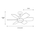 thumbnail image 4 of Ventilador de Techo "32 Clásico Blanco 6 Aspas 3 Velocidades LámparaYa 20952-1 / Poppy, 4 of 6