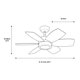 thumbnail image 4 of Ventilador de Techo "32 Clásico Blanco 6 Aspas 3 Velocidades LámparaYa 20952-1 / Poppy, 4 of 6