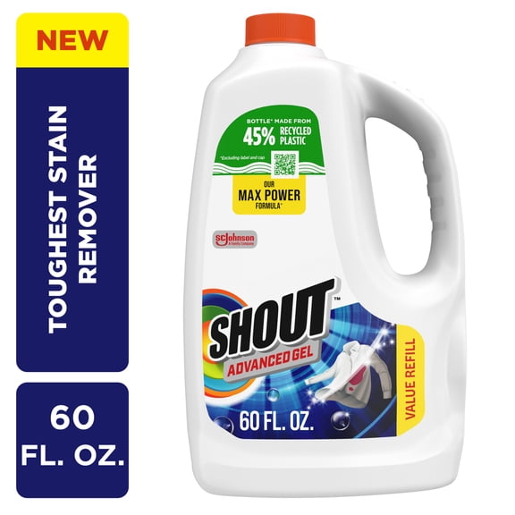 Shout Advanced Acting Gel Refill, Laundry Stain Remover, 60 fl oz
