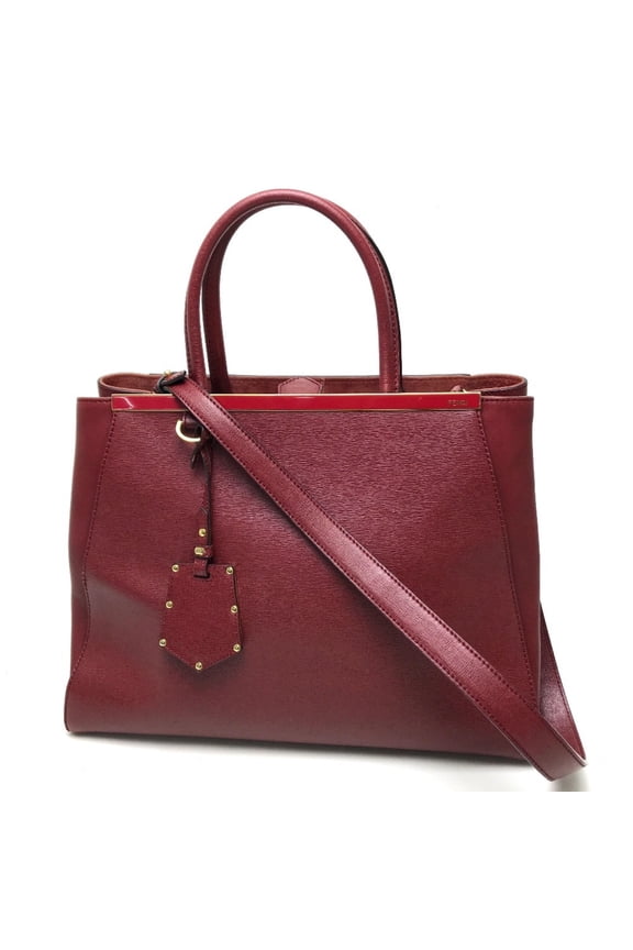 Pre-Owned FENDI 8BH250 Toujours Handbag Shoulder Bag Leather Women's Dark Red (Good)