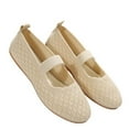thumbnail image 2 of Summer Saving Clearance! Itsun Womens Dress Shoes Womens Solid Color Round-Toe Flats Shoes Lightweight Soft Sneakers Casual Shoe Beige US Size 5.5, 2 of 5