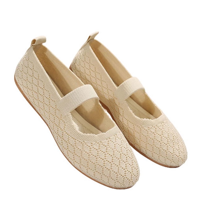Amzcrzy Zapatos de mujer,Zapatos de mujer,Zapatillas de mujer, Zapatos planos de punta redonda de color liso para mujer, zapatillas suaves e informales Sandalias Mujer Zapatillas De Casa