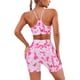 thumbnail image 4 of Nuevo Sujetador deportivo Crop Tops trajes con pantalones cortos Push Up estampado 3D mujeres Yoga cintura alta gimnasio Fitness ropa sin mangas conjuntos de entrenamiento, 4 of 5