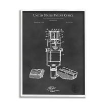 Stupell Industries Black Microphone Diagram Detailed Patent Design Framed Wall Art, 11 x 14, Design by Karl Hronek