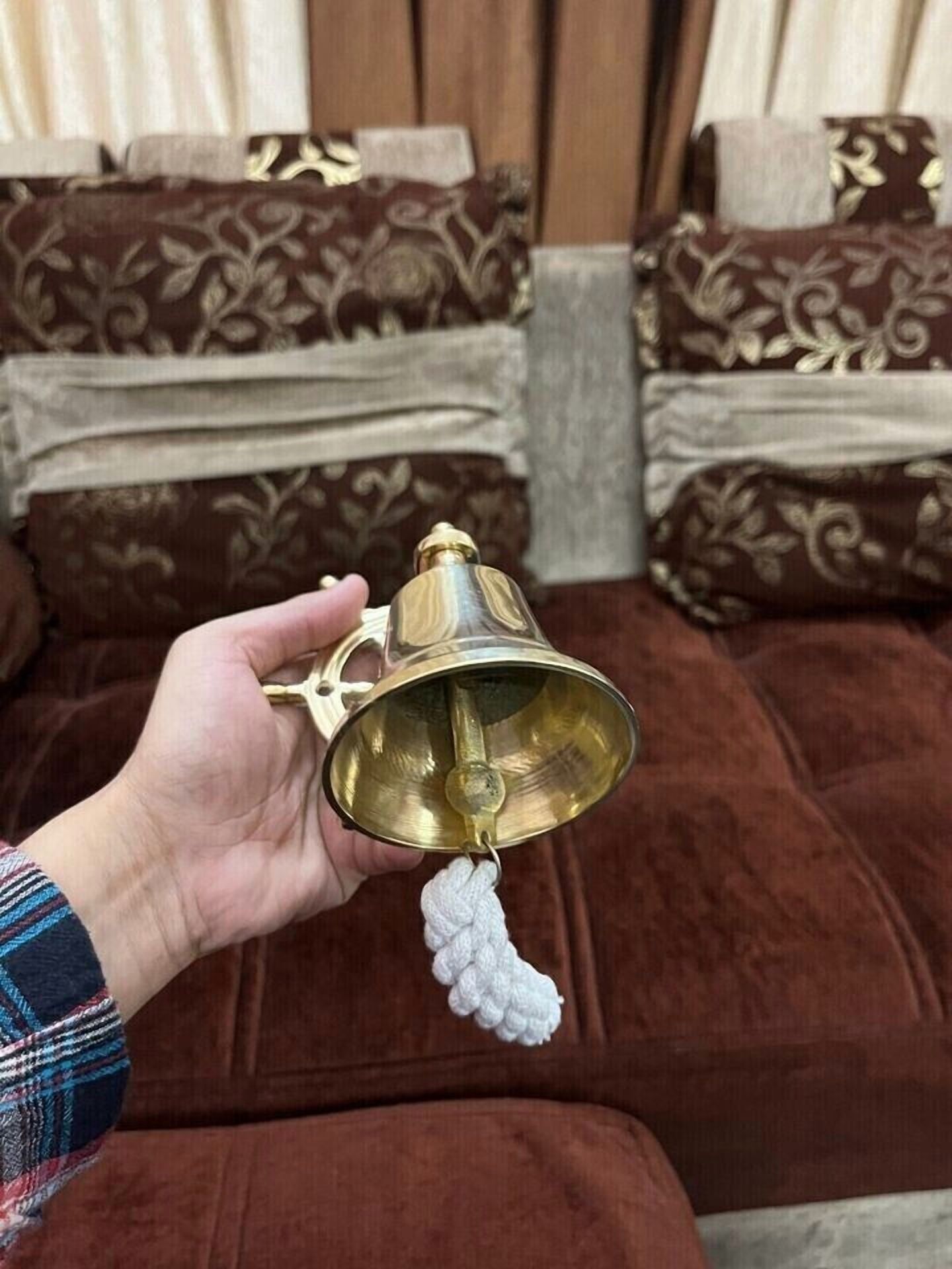 4 inch Nautical Antique Brass Ship Bell Wall Hanging Door Bell Christmas Decorative & Gift Item