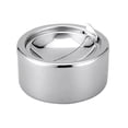 thumbnail image 1 of EeaseMX Cenicero de acero inoxidable resistente al viento con tapa, ideal para uso en interiores y exteriores (plateado)., 1 of 6