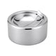 thumbnail image 1 of BRIGHTFUFU Cenicero de acero inoxidable resistente al viento con tapa, ideal para uso en interiores y exteriores (plateado)., 1 of 6
