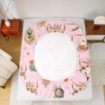 thumbnail image 6 of Feelyou Kawaii Pink Cowgirl Twin Sheet Sets, Tribal Western Cowboy Twin Fitted Sheet, Flower Skeleton Skull Flat Sheet, Ultra Soft Bedroom Decor, 3pcs, 6 of 8
