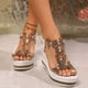 thumbnail image 5 of MKLEKYY Sandalias Ortopédicas para Mujer, Cómodas y A La Moda, Con Cuña y detalle de Diamantes de Imitación, Informales, Romanas, para Playa, 5 of 5