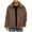 Brown Jacket fot Men, variant on safuny Men's Faux Fur Coat Winter Warm Lapel Furry Faux Fur Jacket Long Sleeve Cardigans Casual Outerwear Brown L