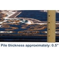 thumbnail image 3 of HR HANDCRAFT RUGS, Livingroom Rugs Bohemian Rugs, Shed Free Stain Resistant Easy Clean, Navy Blue and Multi, 2' x 7' Runner Rug, 3 of 9