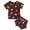 Brown, variant on Infant Boys Summer Clothes 2 Piece Outfits Floral Print Graphic Short Sleeve T Shirt And Shorts Kid Kids Casual Clothes Set Size 9-12 Months