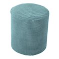 thumbnail image 4 of Pouf Cover with Elastic Textured Bottom Checked Machine Washable Fabric - Green, 4 of 6