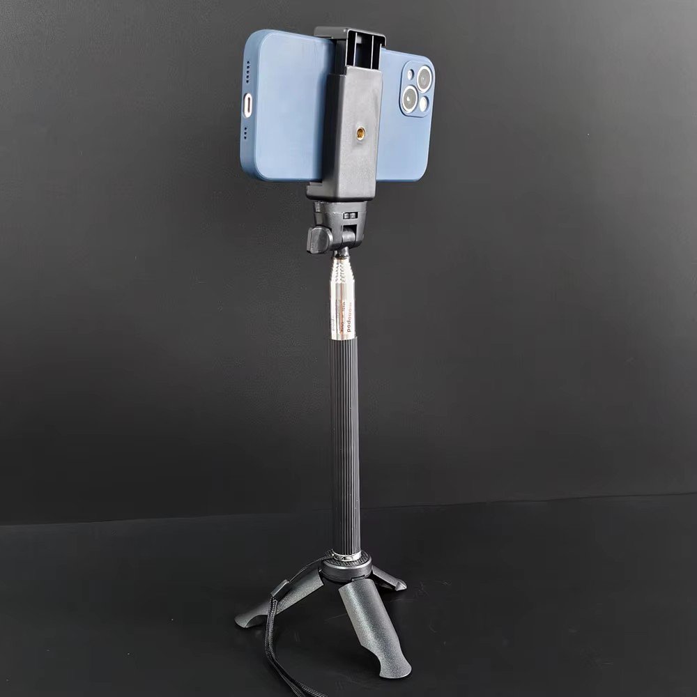 Selfie Stick Monopod with Foldable Mini Tripod Base & Phone Clip Holder Kit, Universal Portable Extendable Stand Compatible for Smartphone, GoPro Hero 13 12 11 10 9 8 7