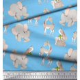 thumbnail image 2 of Soimoi polyester Crepe Fabric Deer,Elephant & Rabbit Kids Printed Fabric 1 Yard 42 Inch Wide, 2 of 2