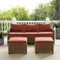 thumbnail image 5 of Crosley Furniture Bradenton 3-piece Fabric Outdoor Sofa Set in Sangria Red/Brown, 5 of 16