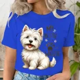 thumbnail image 5 of Camiseta con citas de razas de perros bonitos de My Bestie Is A Westie, camiseta divertida con estampado de patas de perro para mujer, regalo para amantes de los animales de dibujos animados, camiseta, 5 of 5