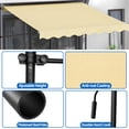 thumbnail image 4 of PRIJESSE 78"×118" Manual Retractable Awning,Outdoor Sunshade, NO Drilling Patio Awning Shelter, Angle & Height Adjustable, with UV Protection, Balcony Shelter for Patio, Garden, Beige, 4 of 10