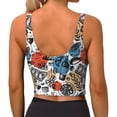 thumbnail image 4 of Goofa French Food Printed Sports Bras for Women, High Impact Running Bra Workout Crop Tank Tops Longline Sports Bra Push up-, 4 of 9