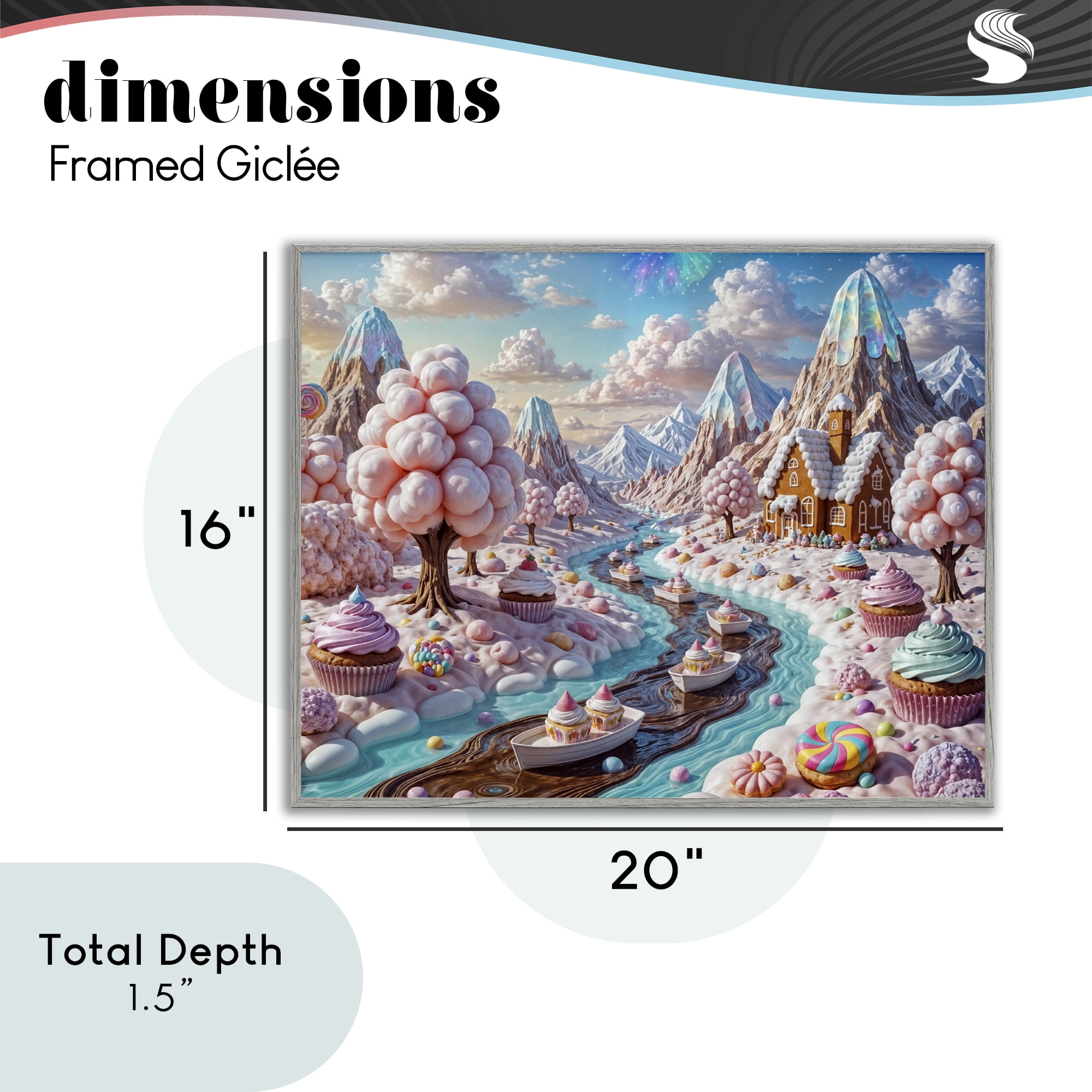 Stupell Industries Dreamlike Candy Land Whimsy Gray Framed Giclee Art, design by Tabz Jones