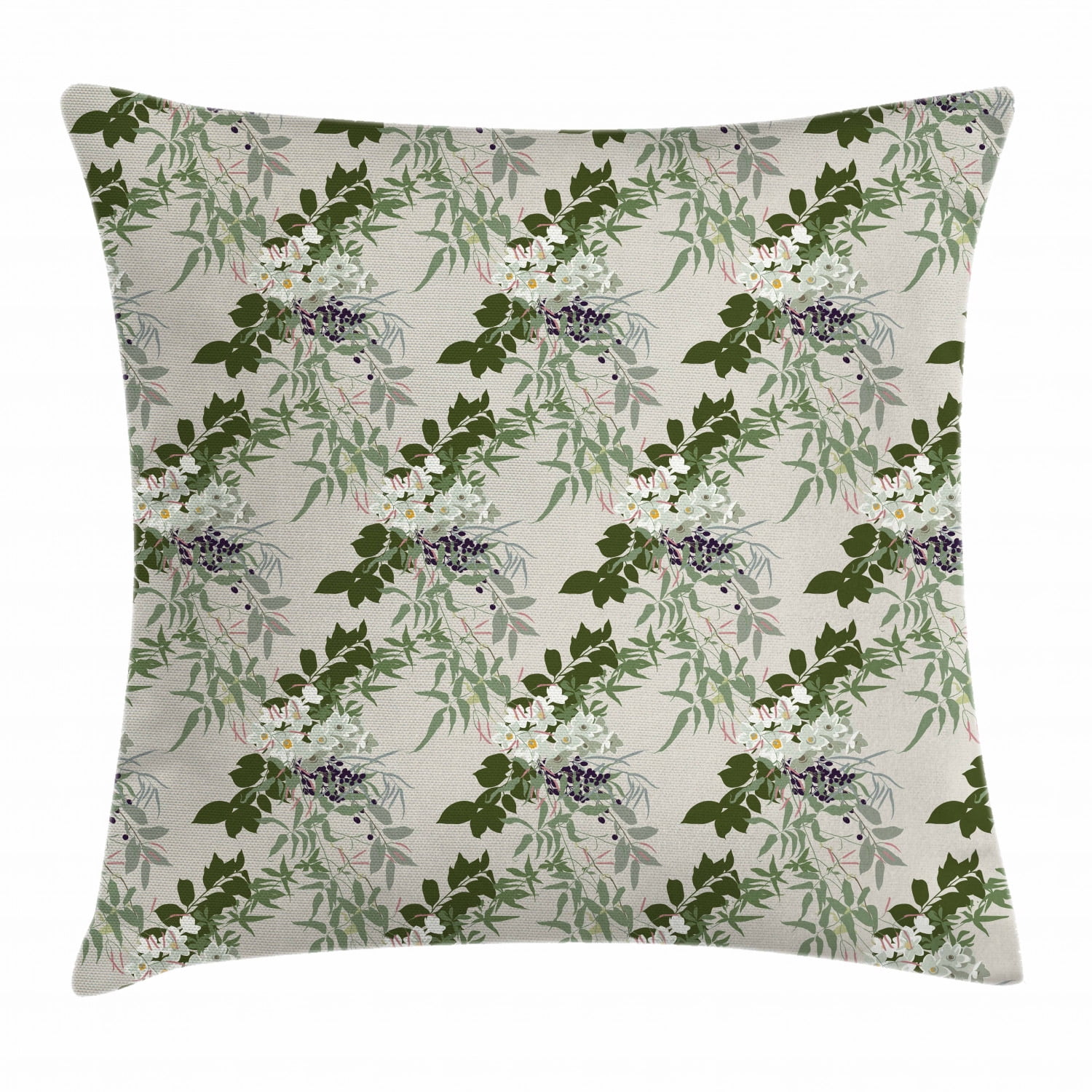 Jasmine Throw Pillow Cushion Cover, Gardening Art Themed Print in