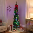 thumbnail image 3 of Northlight Pre-Lit Pencil Northern Balsam Fir Artificial Christmas Tree - 6' - Multi LED Lights, 3 of 8