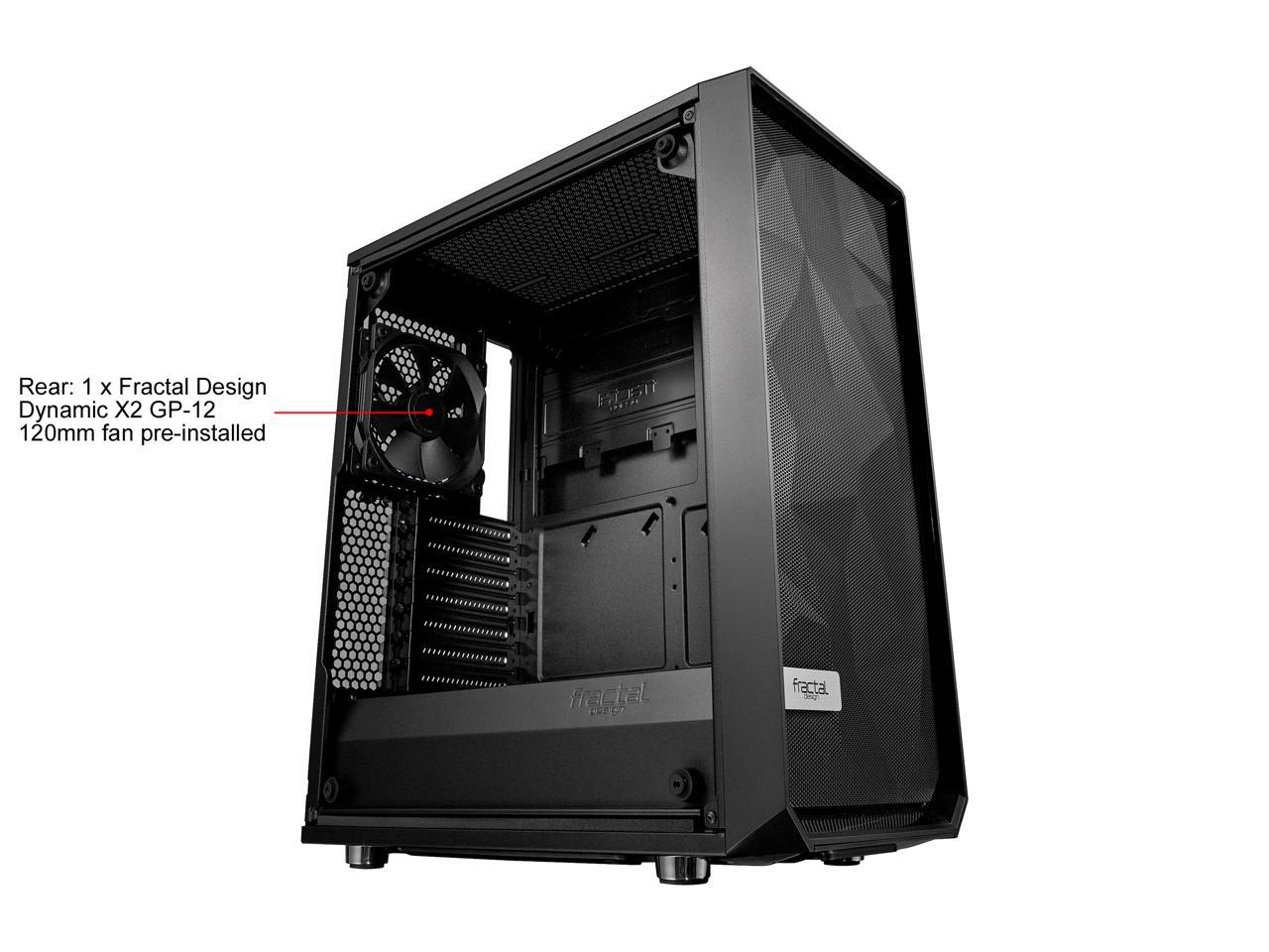 Fractal Design Meshify C Black ATX High-Airflow Compact Light Tint Tempered Glass Mid Tower Computer Case - image 2 of 20