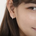 thumbnail image 3 of 925 Sterling Silver Clear Cubic Zirconia Small Hoop Earrings For Girls, 3 of 6