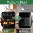 thumbnail image 3 of Kismile 5 Quart Borosilicate Glass Air Fryer, Transparent Basket, Black, 3 of 10