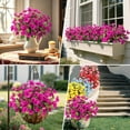 thumbnail image 5 of 8 Bundles Fake Silk Flowers, Artificial Hibiscus Flowers for Outdoors Realistic UV Resistant Faux Plants for Planters Garden Porch Patio Vase Window Box Home Decoration (Fuchsia), 5 of 6