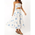 thumbnail image 2 of Bslissey Women's Summer Fashion Outfit Pattern Print Sleeveless Off Shoulder Bandeau Tops + Long Flowy A-line Skirt 2Pcs Ladies Casuasl Skirts Sets for Daily Beach Vacation, 2 of 7