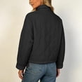 thumbnail image 4 of FRSASU Women's Quilted Cropped Jacket Stand Collar Zip Up Lightweight Puffer Coat with Drawstring Hem & Pockets Black, 4 of 7